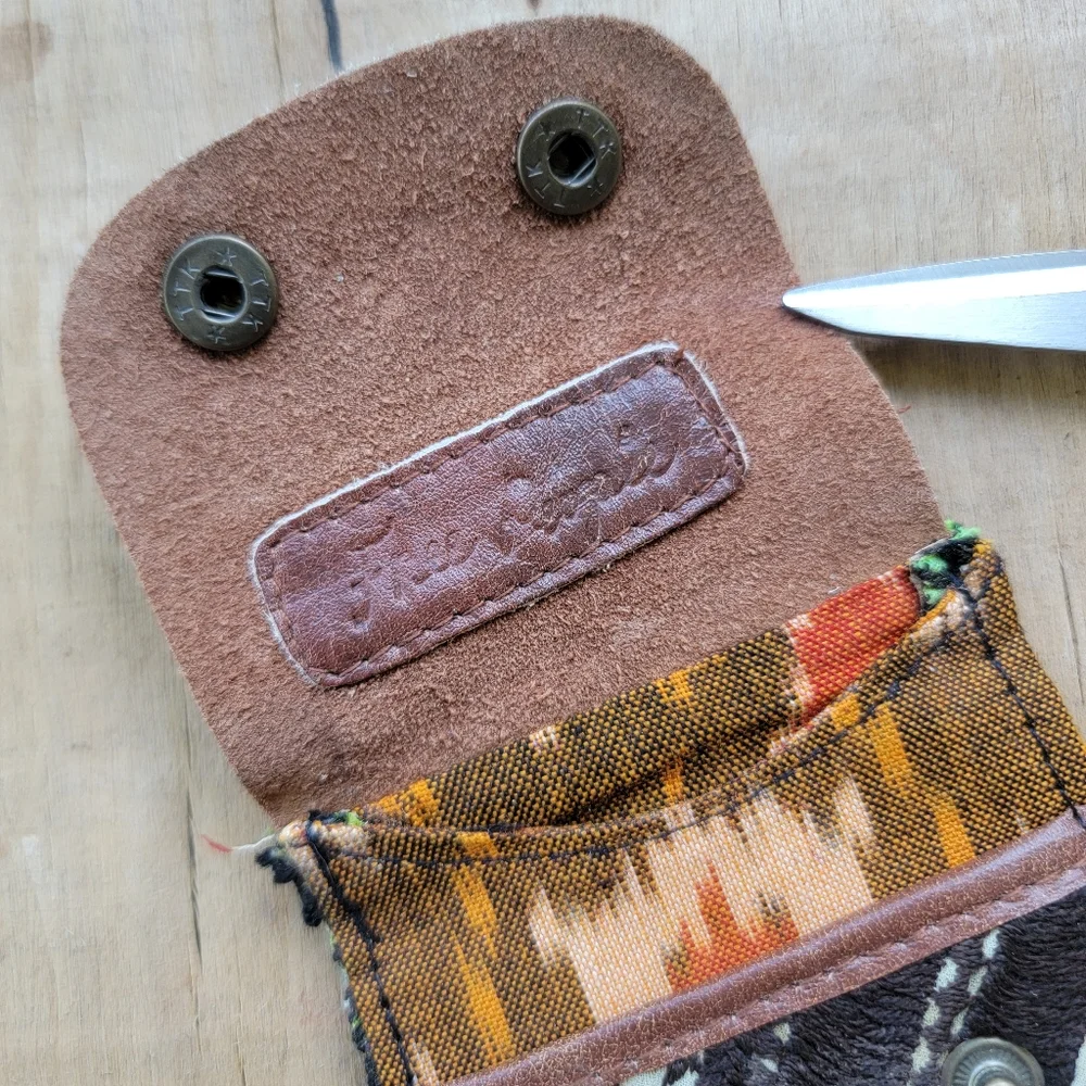 🎱🔮 Free People Boho Embroidered Repurposed vtg banjara hippie Wallet card case - Picture 7 of 16